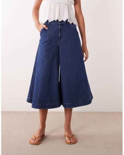 ARKET Blue Denim Culottes