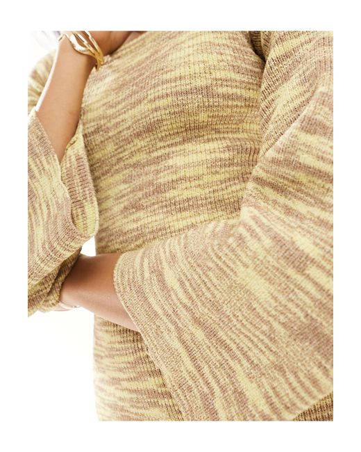 Pretty Lavish Natural Off Shoulder Knit Maxi Dress