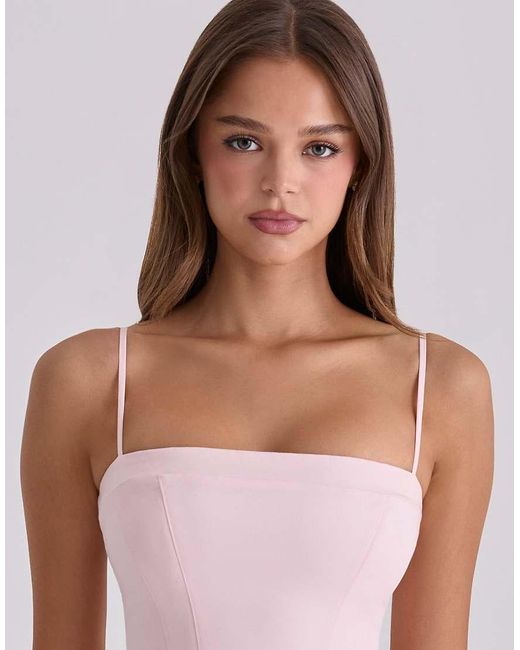 House Of Cb Pink Dolly Cotton Flared Mini Sundress