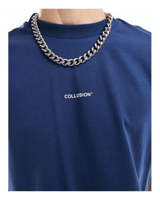 Camiseta con logo Collusion de hombre de color Blue