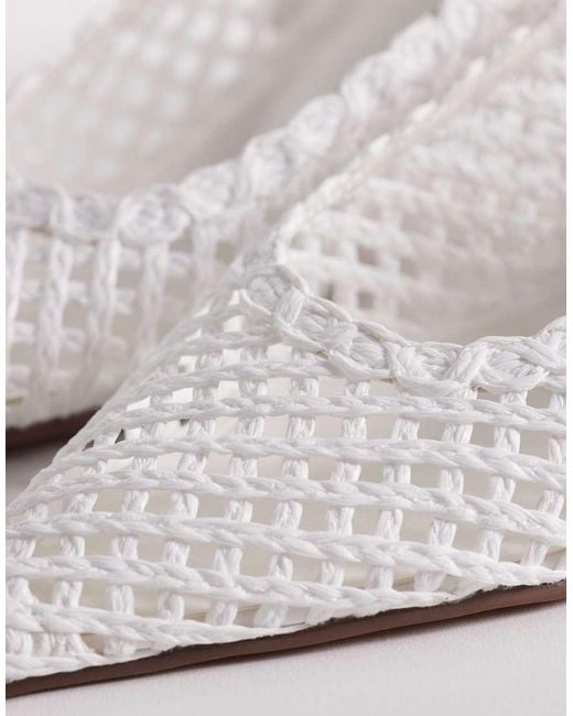 ASOS White Star Weave Slingback Mid Heel Shoes