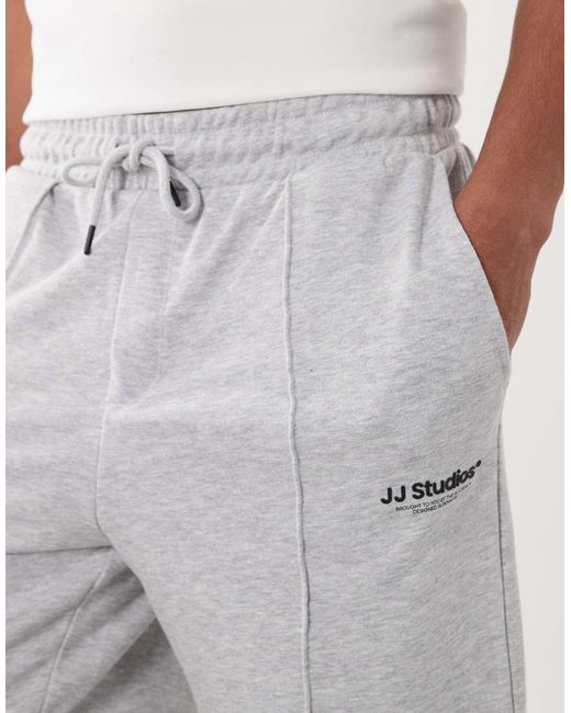 Jack & Jones White Sweat Short With Logo for men