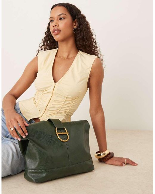 ASOS Tote Tas Met Metalen Hardware in het Green