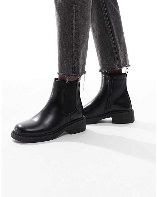 New Look Black Square Toe Chelsea Boots