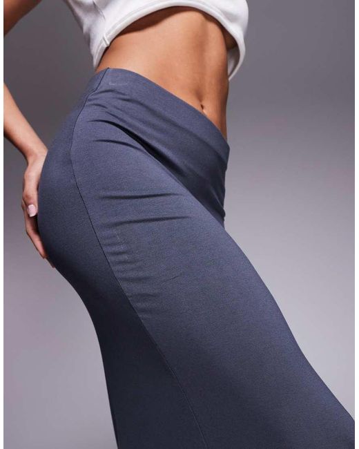 Falda Larga De Corte Recto De ASOS de color Blue