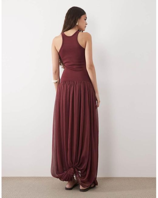 ASOS Red Hybrid Racer Maxi Dress