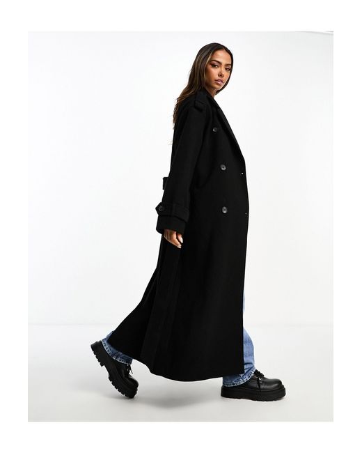 Monki long top belted coat