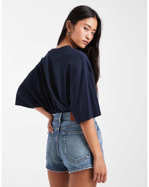 Calvin Klein Blue Distressed Denim Hot Pants