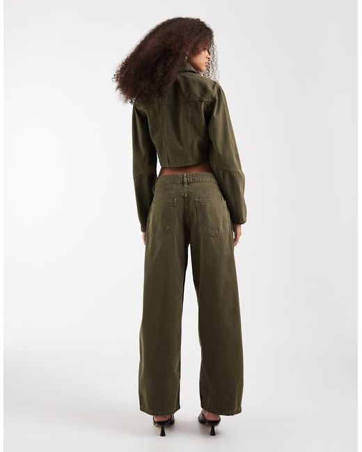ASOS Green Low Rise Barrel Jeans