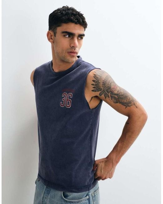 Abercrombie & Fitch Blue Oversized Tank Top for men