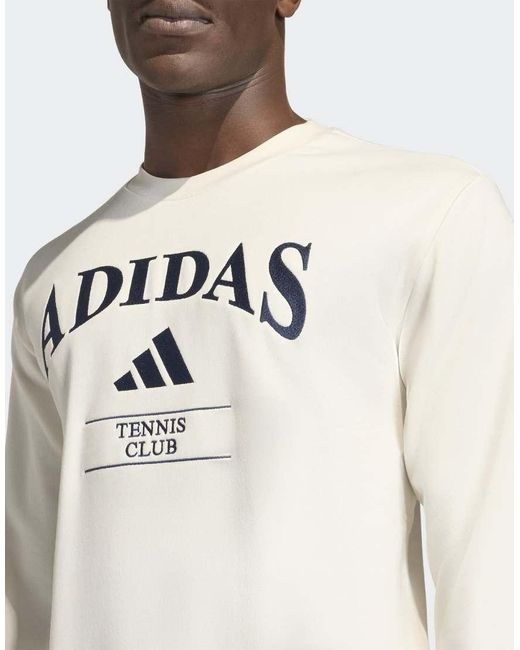 Adidas Originals White Adidas Heritage Graphic Crew Sweatshirt for men