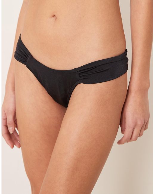 Free Society Black Ruched Side Bikini Bottom