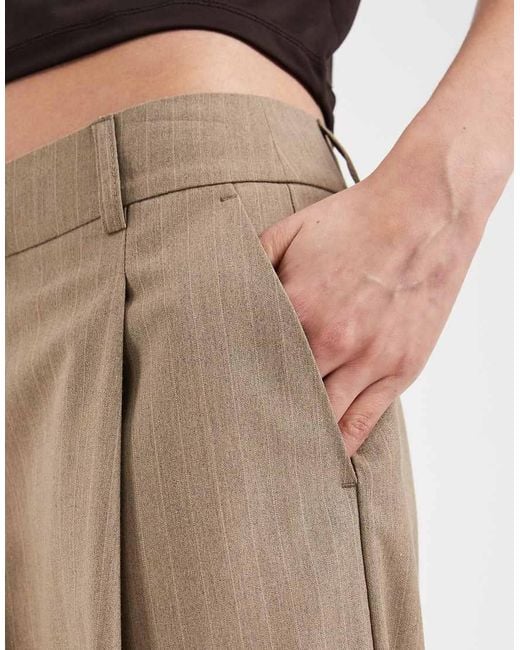 ASOS Natural Tailored Wide Leg Slouchy Trousers Co-ord