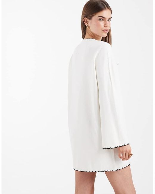 Miss Selfridge White Blanket Stitch Dress