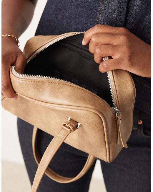 ASOS Black Washed Boxy Bowler Bag