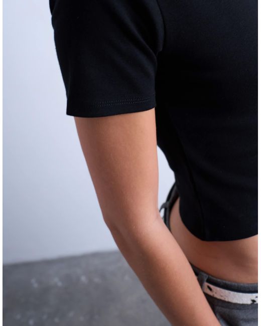 TOPSHOP Blue Shrunken Everyday Tee