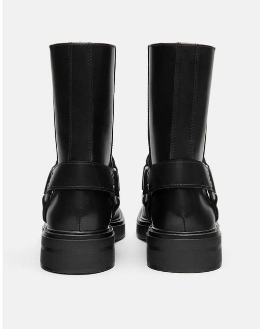Pull&Bear – chelsea-bikerstiefel in Black für Herren