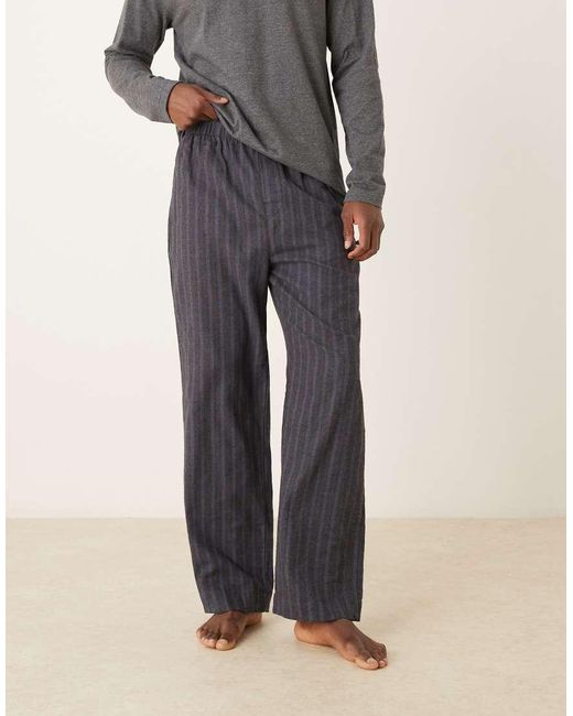Calvin Klein Gray Long Sleeve Top And Trousers Pyjama Set for men