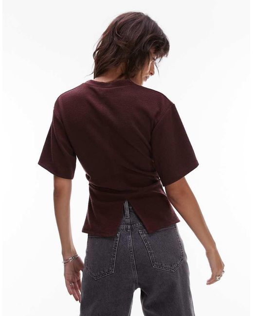 Camiseta Con Cintura Estilo Corsé De Tejido Texturizado De -Rojo ASOS de color Purple