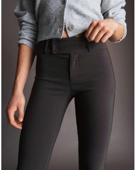 Bershka Gray Petite Bengaline Trousers