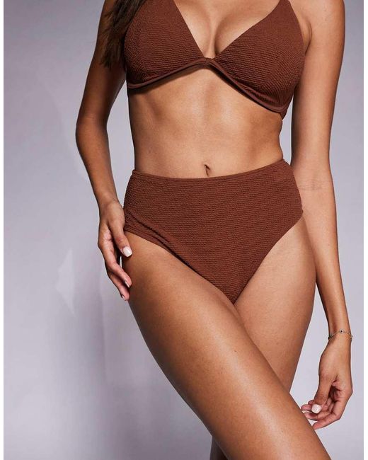 Ivory Rose Brown High Waist Bikini Pant