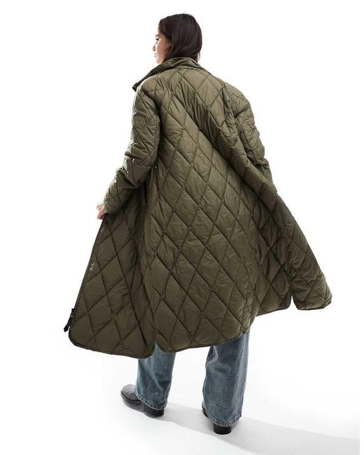 Superdry Green Superlong Quilted Liner Jacket