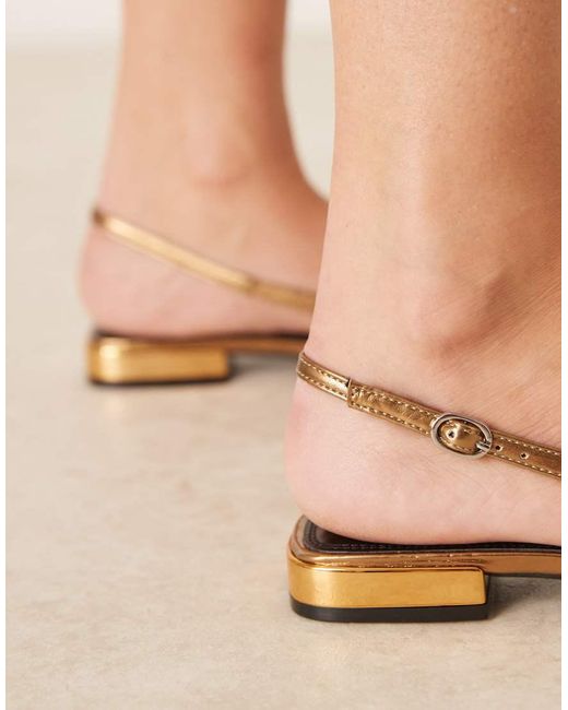 ASOS Natural Logan Slingback Ballets