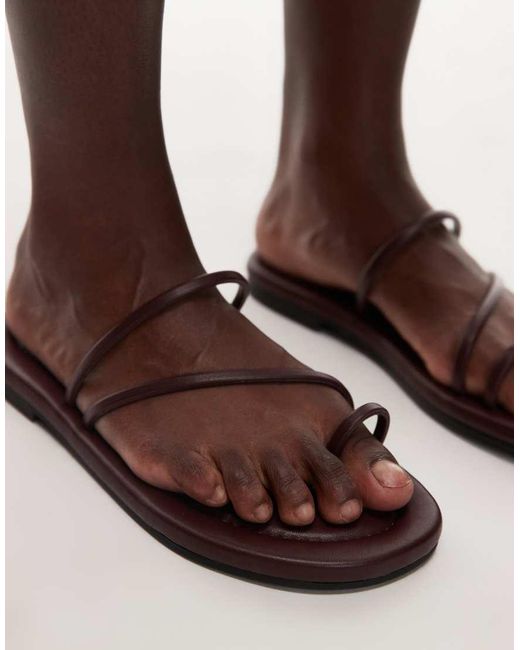 TOPSHOP Brown Jasper Minimal Sandals