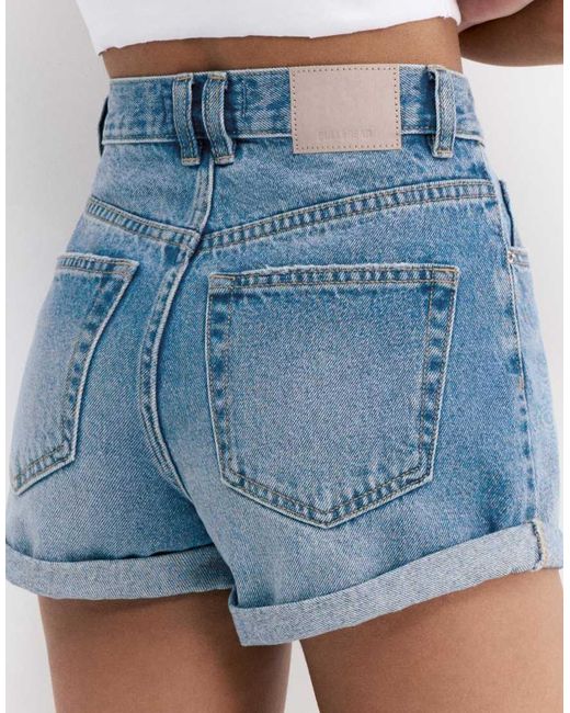 Mom Shorts di Pull&Bear in Blue