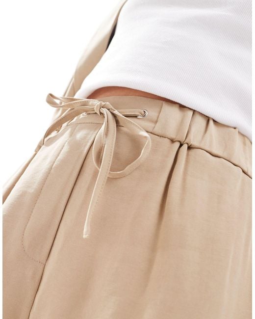 Miss Selfridge Natural Soft Tie Waist Pull On Sweatpants Shorts
