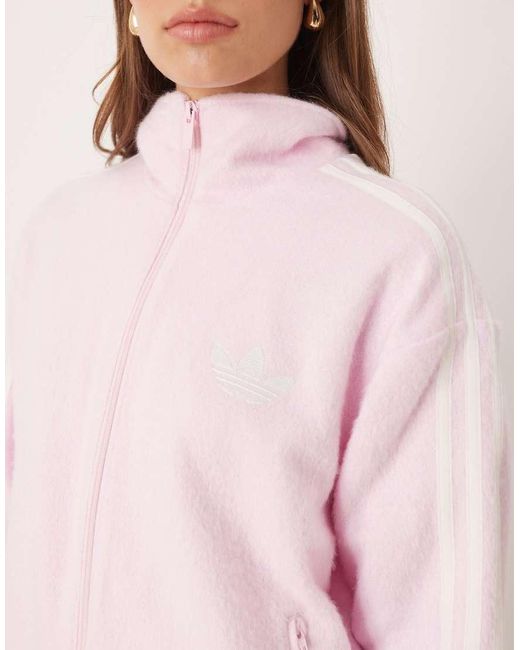 Adidas Originals Pink Firebird Fluffy Track Top