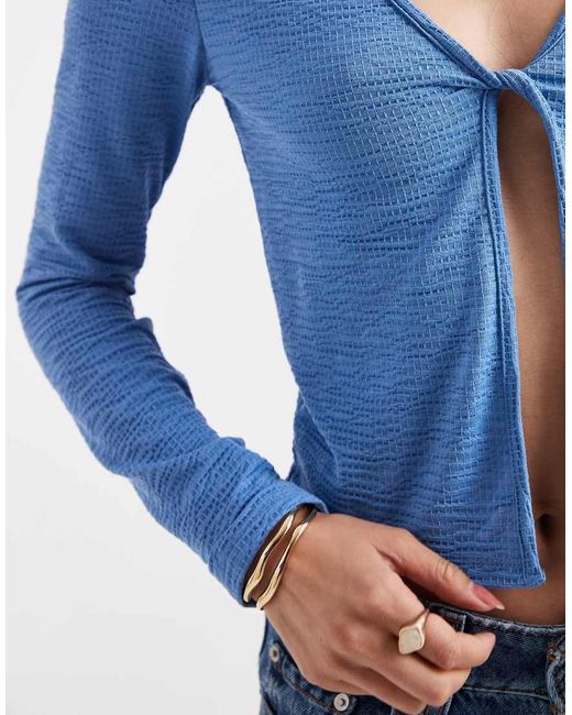 ONLY Top Met Lange Mouwen En Gedraaide Voorkant in het Blue