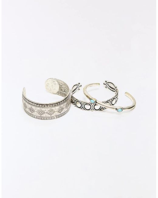 Bershka White Pack Of 3 Boho Bracelets