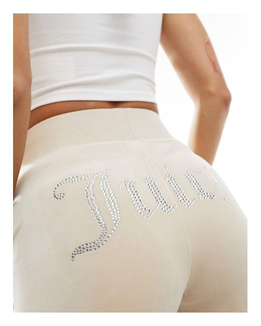 Juicy Couture White Diamante Velour Cargo Trousers