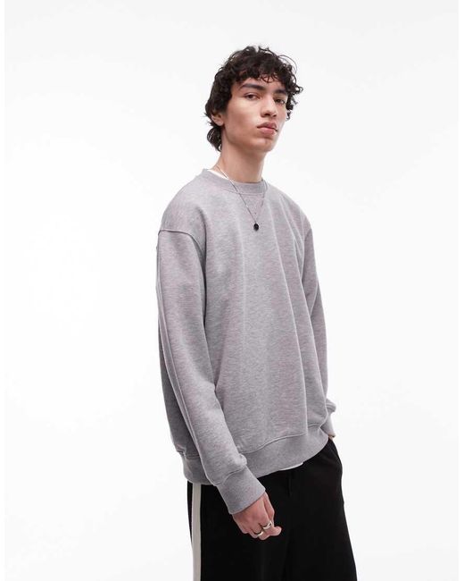 Sudadera Holgada De Topman de hombre de color Gray