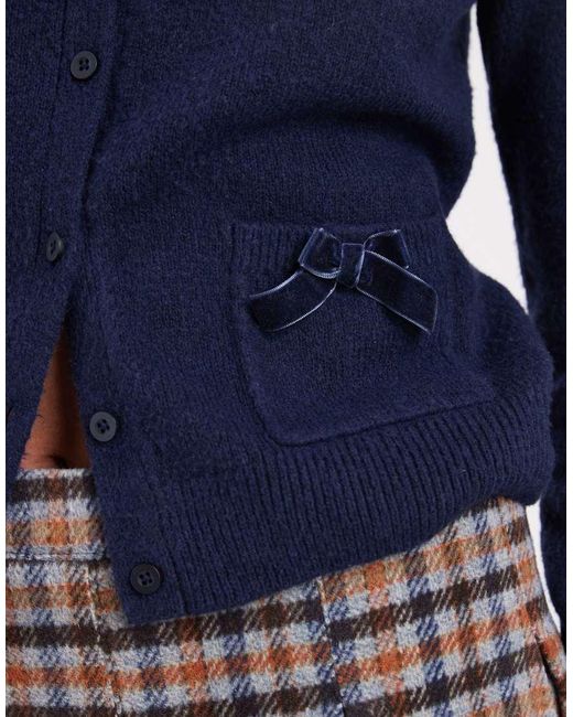 Hollister Blue Bow Detail Cardigan