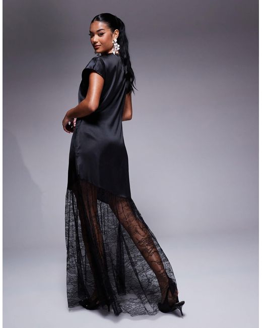 Jersey Satin Combo Pleated T-Shirt Dress