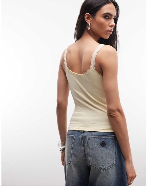 Collusion White Lace Trim Cami Top