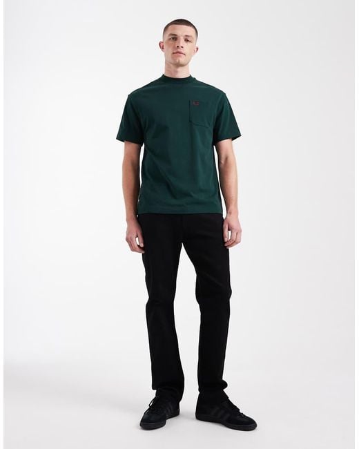 Fred Perry Green Pocket Logo Detail T-shirt for men