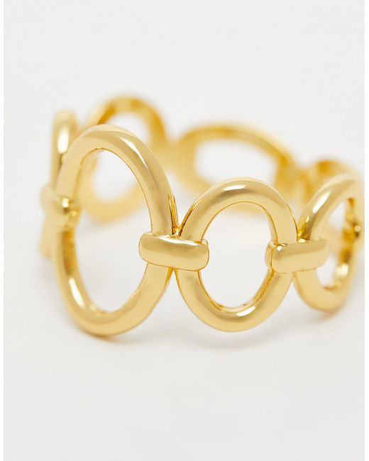 ASOS White – er ring mit 14-karat-vergoldung und kleiner werdendem kreis-design