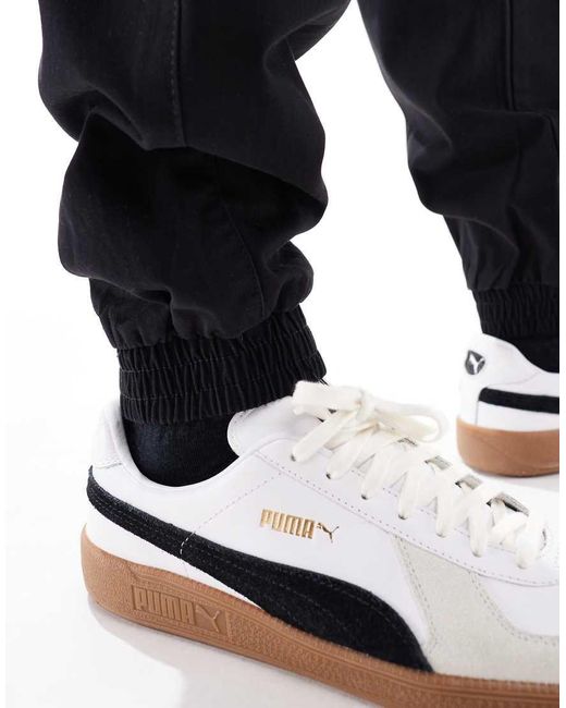 Pantaloni Cargo Neri Con Fondo Elasticizzato di New Look in Black da Uomo
