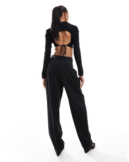 Asos design tall - pantalon droit ajusté à languette ASOS en coloris Black