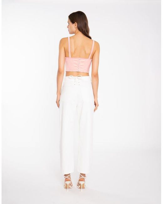 Collective The Label Pink Corset Style Lace Up Top