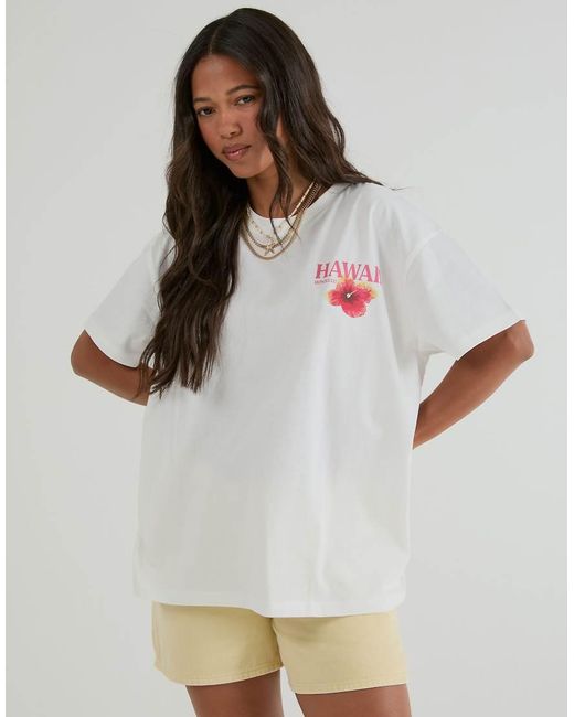 Skinnydip London White Hawaii Poster T-Shirt
