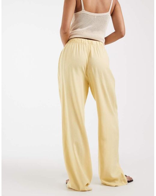 ONLY Natural Linen Blend Pull On Trouser Co-ord
