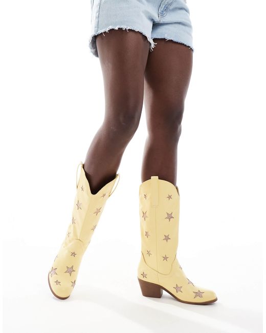Glamorous Metallic Star Western Boots