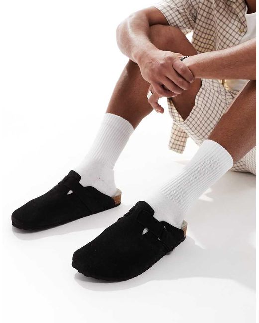 Jack & Jones Black Suede Clogs for men