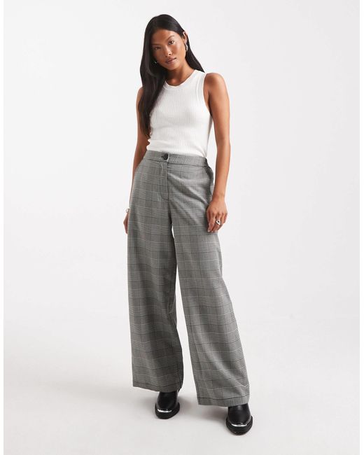 ASOS Gray Asos Design Petite Tailored Relaxed Straight Leg Trousers