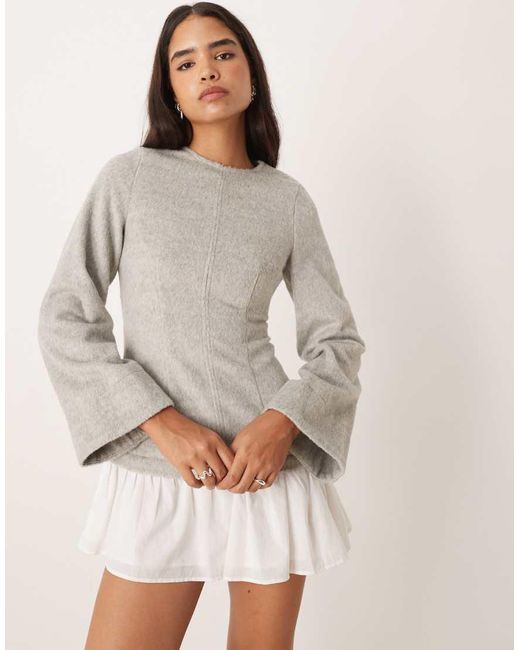 ASOS Gray Hybrid Dropped Waist Mini Dress