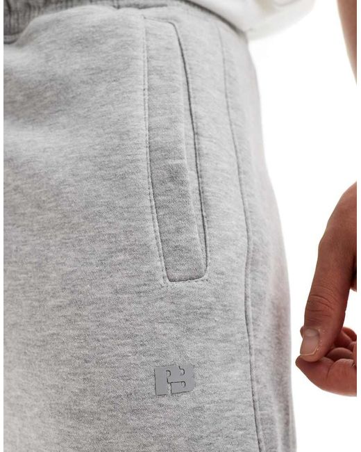 Pull&Bear Joggingbroek Van Zware Stof Met Wijde Pijpen in het Gray voor heren